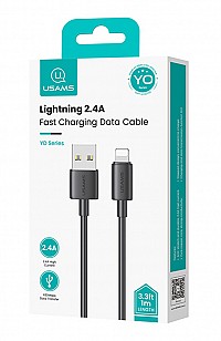 USAMS καλώδιο Lightning σε USB US-SJ709, 12W, 480Mbps, 1m, μαύρο SJ709USB01