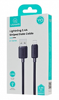 USAMS καλώδιο Lightning σε USB US-SJ689, 12W, 480Mbps, 1m, μαύρο SJ689USB01