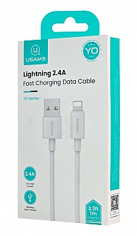 USAMS καλώδιο Lightning σε USB US-SJ709, 12W, 480Mbps, 1m, λευκό SJ709USB02