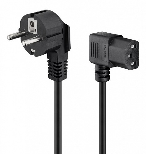 POWERTECH καλώδιο τροφοδοσίας για Η/Υ CAB-P015, 90°, 3 Pin, 1.5m, μαύρο CAB-P015
