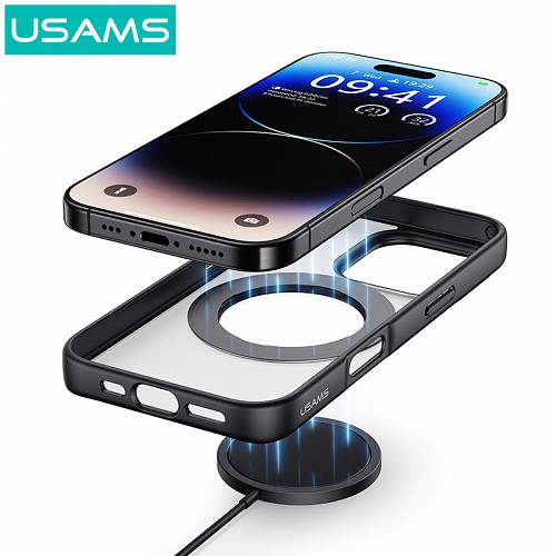 USAMS θήκη GZ US-BH895 για iPhone 16 Plus, διάφανη/μαύρη IP16MGZ01