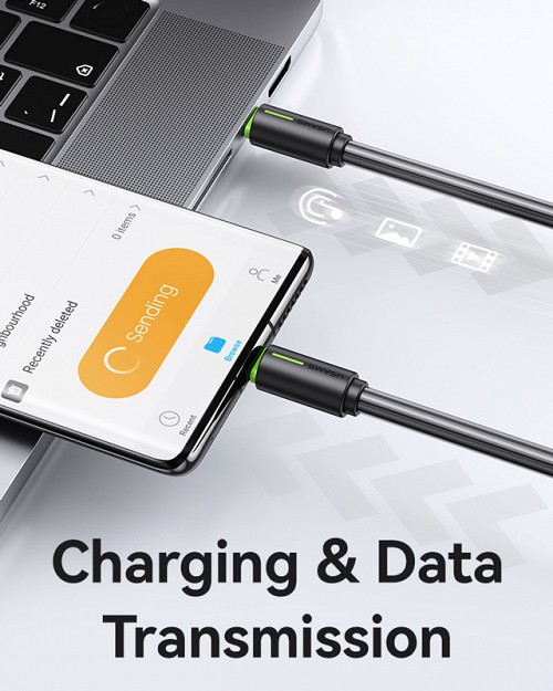 USAMS καλώδιο USB-C US-SJ734, 60W, 480Mbps, 1m, μαύρο SJ734USB01