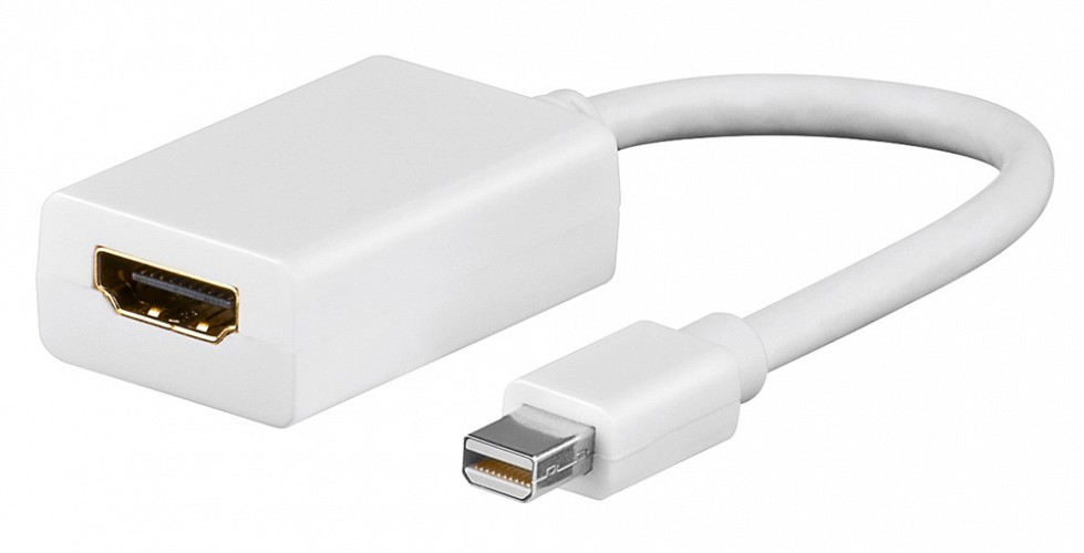 GOOBAY καλώδιο mini DisplayPort σε HDMI θηλυκό 51729, 0.15m, λευκό 51729