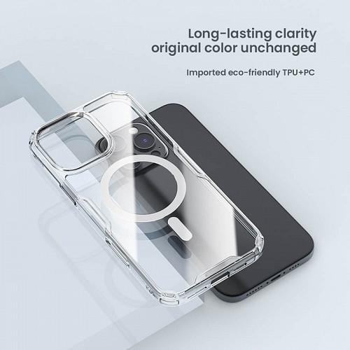 NILLKIN θήκη Nature TPU Pro Magnetic για iPhone 16 Pro Max, διάφανη-μπλε 6902048287334