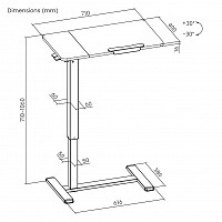 BRATECK γραφείο FMT02-03 με ρυθμιζόμενο ύψος & κλίση, 710x400x710~1060mm, λευκό FMT02-03