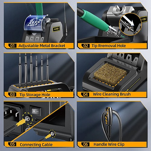FNIRSI σταθμός συγκόλλησης DWS-200, 200W, 100~450 °C FNR-DWS-200