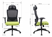 POWERTECH καρέκλα γραφείου PT-1390 με μπράτσα και ανάκλιση, ρυθμιζόμενο ύψος, μαύρη PT-1390