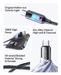 USAMS καλώδιο USB-C SJ750, 100W, 480Mbps, 1.2m, μαύρο SJ750USB01