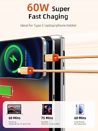 CABLETIME καλώδιο USB-C CT-CM60-PBW, 60W PD, 480Mbps, 1m, μαύρο CT-CM60-PBW1