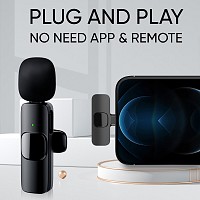 APEXEL ασύρματο μικρόφωνο APL-MIC004, Lightning, 2.4GHz, μαύρο APL-MIC004