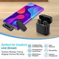 APEXEL ασύρματο μικρόφωνο APL-MIC013 με θήκη φόρτισης, Lightning, 2.4GHz, μαύρο APL-MIC013