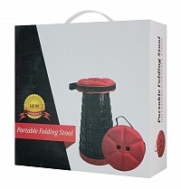 POWERTECH πτυσσόμενο καρεκλάκι HUH-0235 με μαξιλάρι, αντοχή έως 250kg, 25.5x45cm, μαύρο HUH-0235