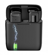 APEXEL ασύρματο μικρόφωνο APL-MIC013 με θήκη φόρτισης, Lightning, 2.4GHz, μαύρο APL-MIC013