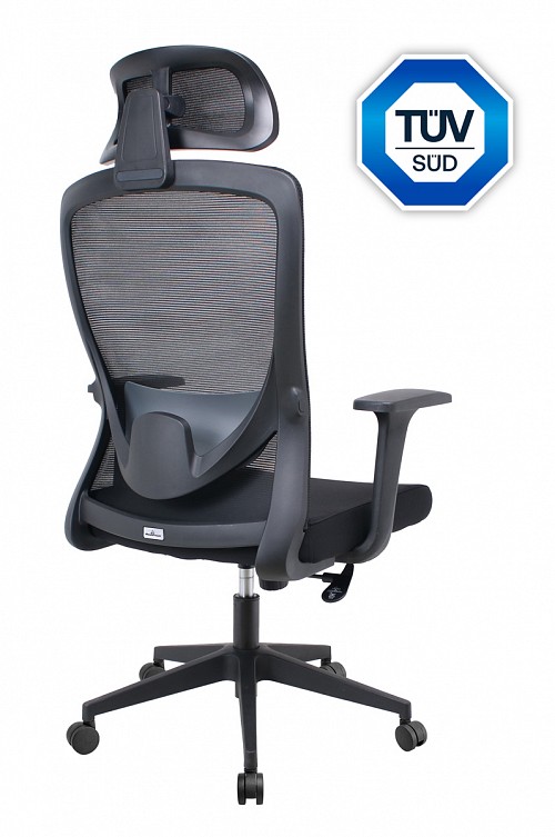POWERTECH καρέκλα γραφείου PT-1390 με μπράτσα και ανάκλιση, ρυθμιζόμενο ύψος, μαύρη PT-1390