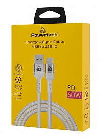 POWERTECH καλώδιο USB-C σε USB PTR-0160, 60W, 480Mbps, 1m, λευκό PTR-0160