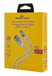 POWERTECH καλώδιο USB-C σε USB PTR-0162, σιλικόνης, 60W, 480Mbps, 1m, λευκό PTR-0162