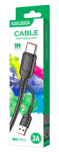 KAKUSIGA καλώδιο USB-C σε USB KSC-805, 15W, 480Mbps, 1m, μαύρο KSC-805-C-BK