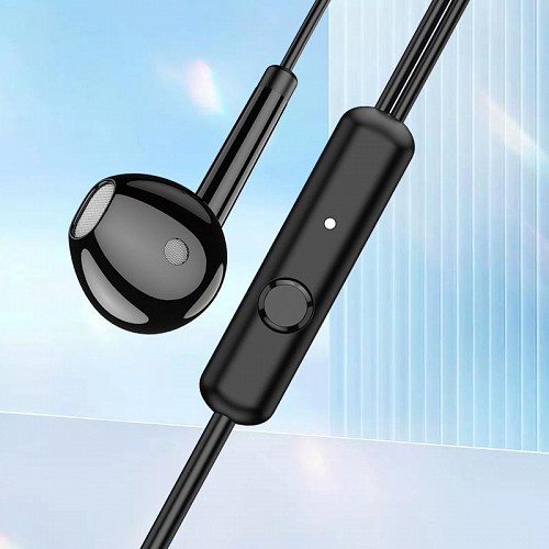 KAKUSIGA earphones με μικρόφωνο KSC-1301, 3.5mm σύνδεση, 14mm, 1.1m, μαύρα KSC-1301-BK