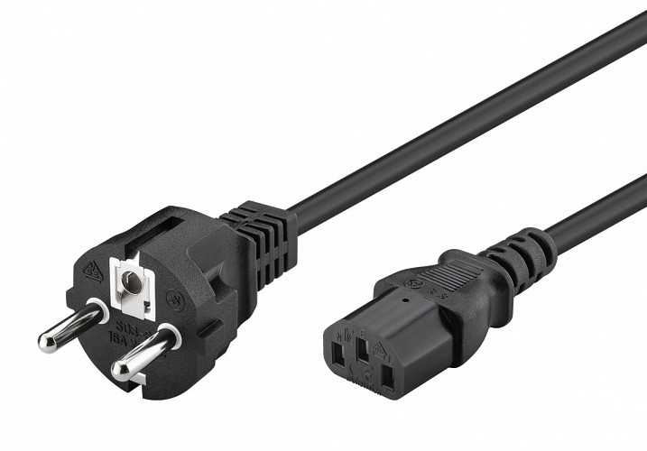 POWERTECH καλώδιο τροφοδοσίας Η/Υ & οθόνης P002, 3x0.75mm², copper, 1.5m, μαύρο CAB-P002