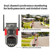 VSTARCAM smart κάμερα AF621DR, dual lens, αναγνώριση φωτιάς & καπνού, 2MP, WiFi, SD, PTZ, IP66 AF621DR