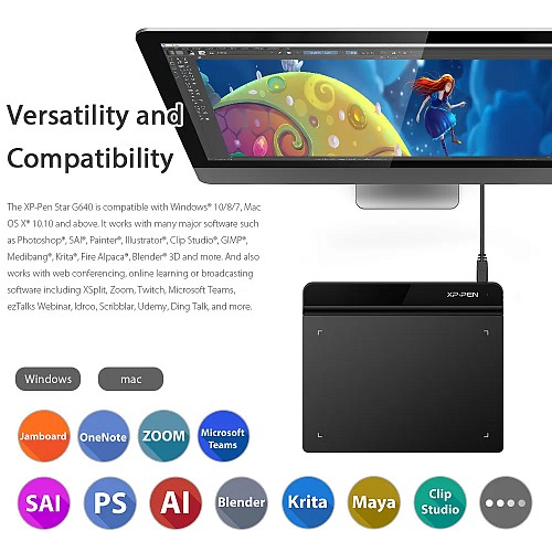 XP-PEN ταμπλέτα σχεδίασης με γραφίδα Star G640, 152.4x101.6mm, μαύρο STARG640