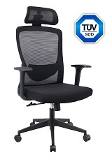 POWERTECH καρέκλα γραφείου PT-1390 με μπράτσα και ανάκλιση, ρυθμιζόμενο ύψος, μαύρη PT-1390