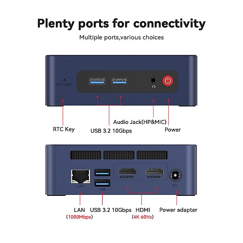 BEELINK mini PC SER3, AMD 3200U, 16GB, 500GB M.2, Windows 11 Pro SER-3200U-16500