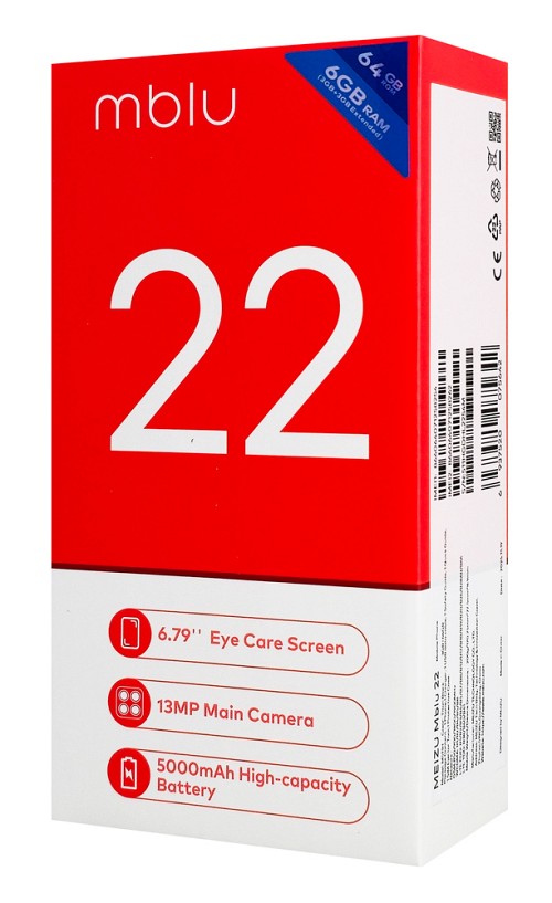 MEIZU smartphone Mblu 22, 6.79, 3/64GB, 5000mAh, μαύρο MBLU2264-BK