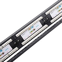 POWERTECH patch panel NETW-0046 για rack 19/1U, 24 θυρών, CAT 6 UTP, μαύρο NETW-0046