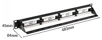 POWERTECH patch panel NETW-0046 για rack 19/1U, 24 θυρών, CAT 6 UTP, μαύρο NETW-0046