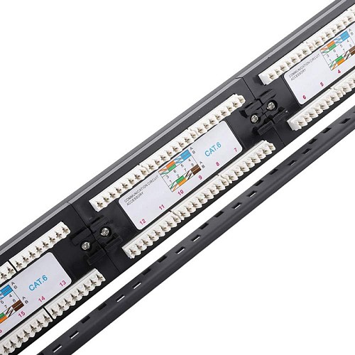 POWERTECH patch panel NETW-0046 για rack 19/1U, 24 θυρών, CAT 6 UTP, μαύρο NETW-0046