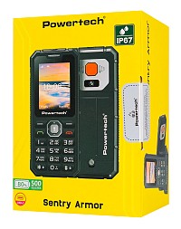 POWERTECH κινητό τηλέφωνο Sentry Armor, dual SIM, πλήκτρο SOS, 4G, IP67, χακί PTM-43