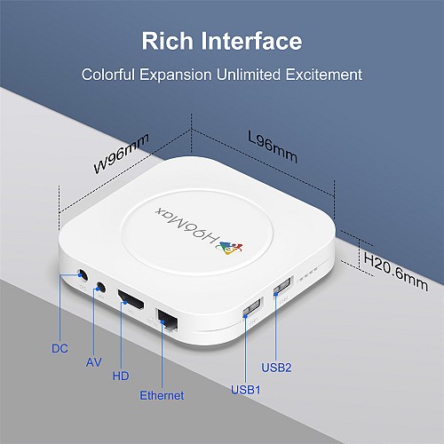 H96 MAX TV Box M1 Plus, 8K, 4/32GB, WiFi 6, Bluetooth, Android 14 H96MAX-M1PLUS-432