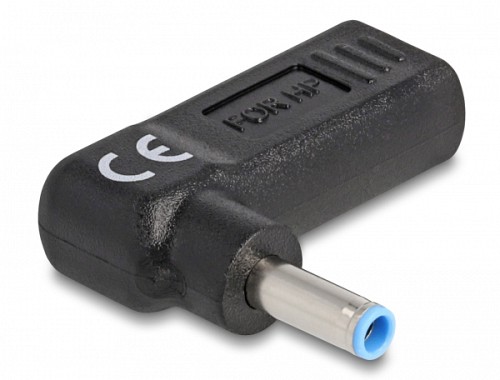 DELOCK αντάπτορας τροφοδοσίας laptop 60004, USB-C σε HP 4.5x3mm, μαύρος 60004