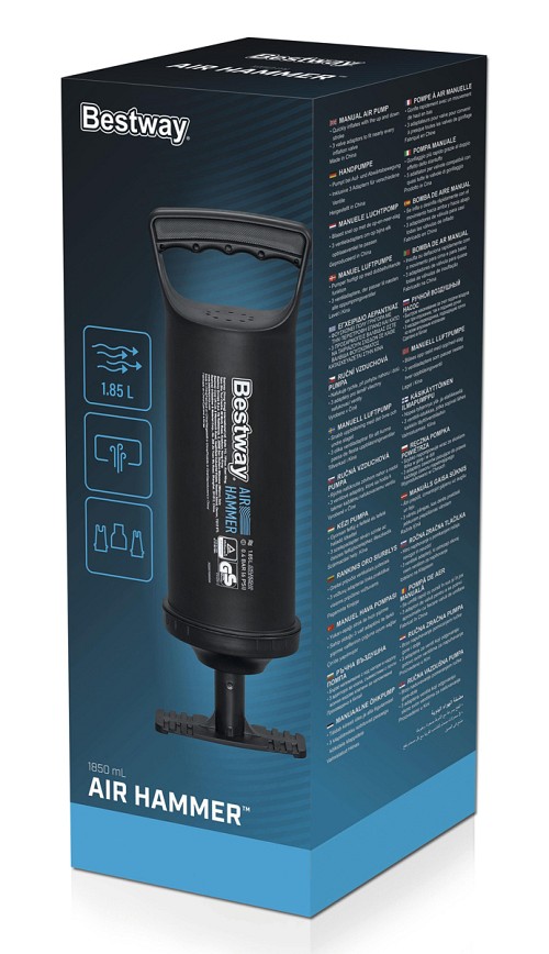 BESTWAY τρόμπα χειρός 62003, 1.85lt, 6PSI, μαύρη 62003