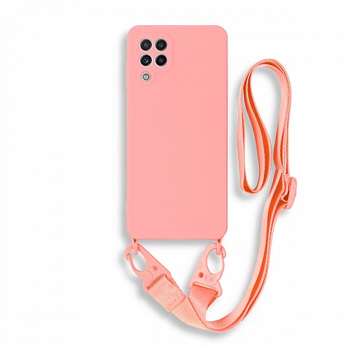 Bodycell Silicon Case με Λουρακι Samsung A22 4G Pink