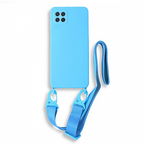 Bodycell Silicon Case με Λουρακι Samsung A22 5G Blue