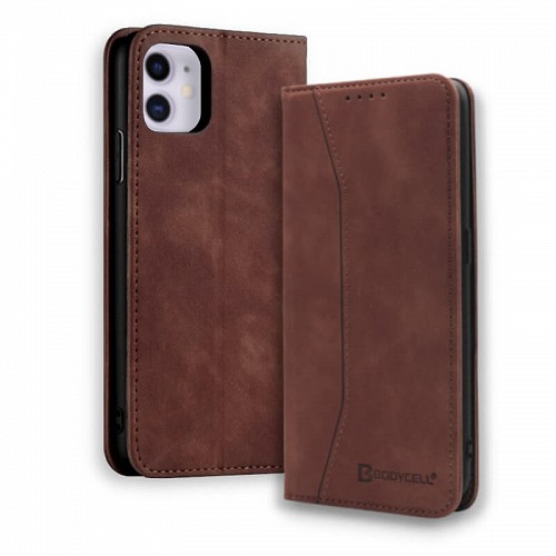 Bodycell Book Case Pu Leather iPhone 11  Dark Brown