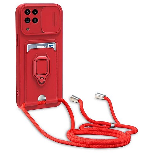 Bodycell Multifunction Case Με Κορδονι Samsung A12/M12 Red