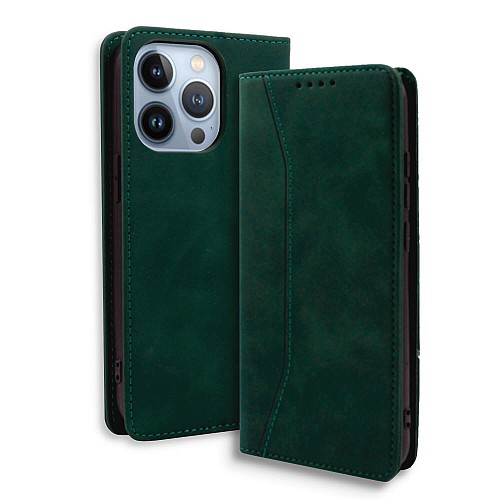 Bodycell Book Case Pu Leather iPhone 13 Pro Max Green