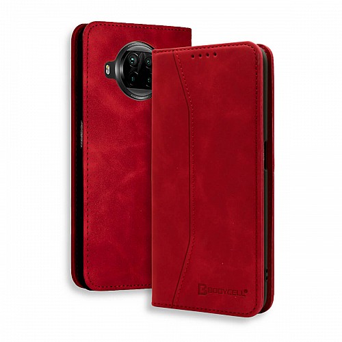 Bodycell Book Case Pu Leather Xiaomi Mi 10T Lite Red