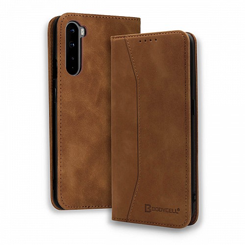 Bodycell Book Case Pu Leather OnePlus Nord  Brown
