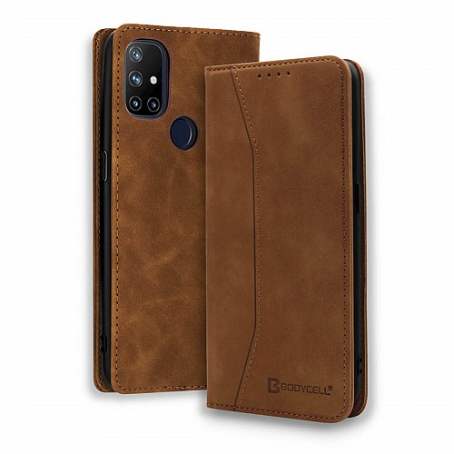 Bodycell Book Case Pu Leather OnePlus Nord N10 5G Brown