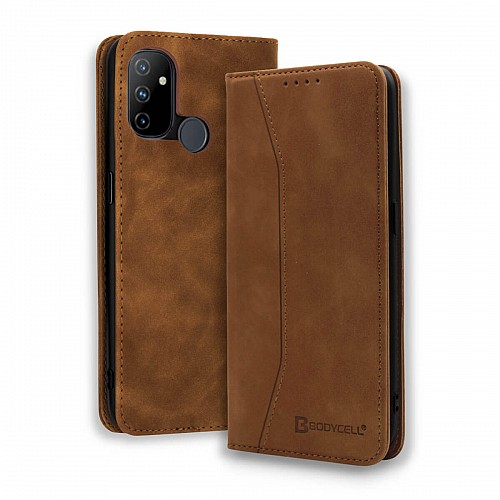 Bodycell Book Case Pu Leather OnePlus Nord N100 Brown
