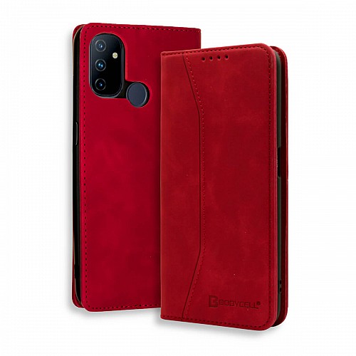 Bodycell Book Case Pu Leather OnePlus Nord N100 Red