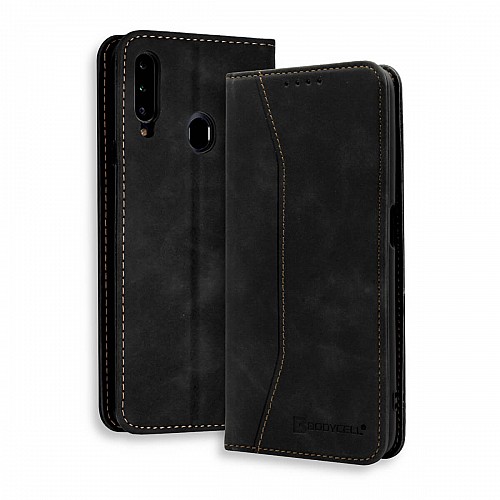 Bodycell Book Case Pu Leather Samsung A20S Black