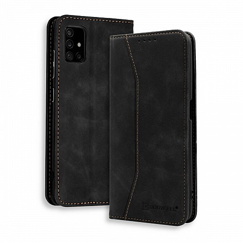 Bodycell Book Case Pu Leather Samsung A71 Black