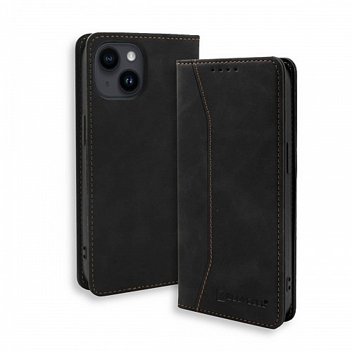 Bodycell Book Case Pu Leather iPhone 15 Plus Black