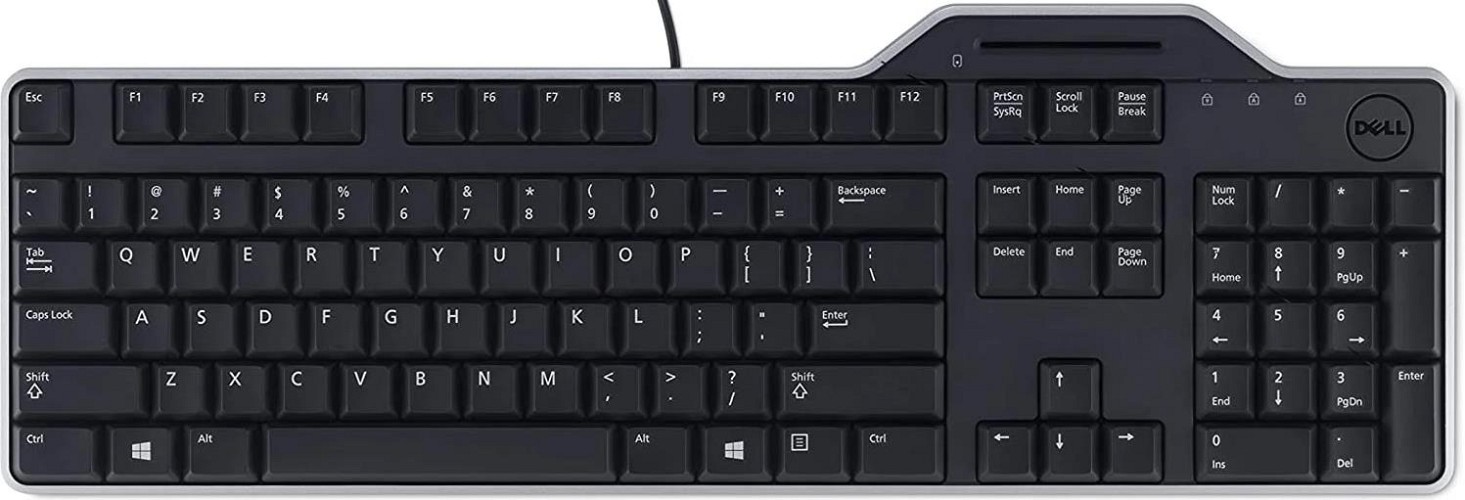 Dell KB813 Smartcard Keyboard Wired USB Black Spanish New Open Box