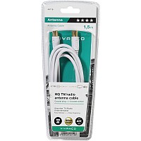 VIVANCO ANTENNA CABLE 1.5m COAX PLUG-COAX SOCKET FERRITE 100 dB white